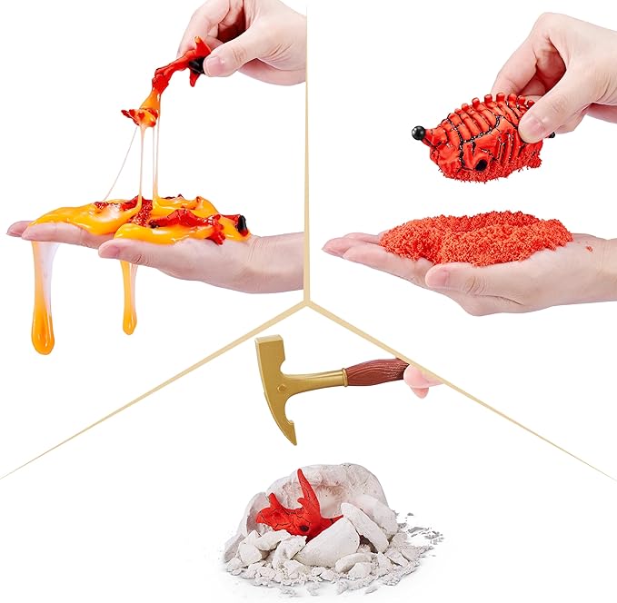 Robo Alive Volcano Dino Fossil Find Triceratops by ZURU Boys Age 5+ Dig and Discover, STEM -Excavate Prehistoric Fossils, Educational Toys, Great Science Kit Gift (Triceratops)