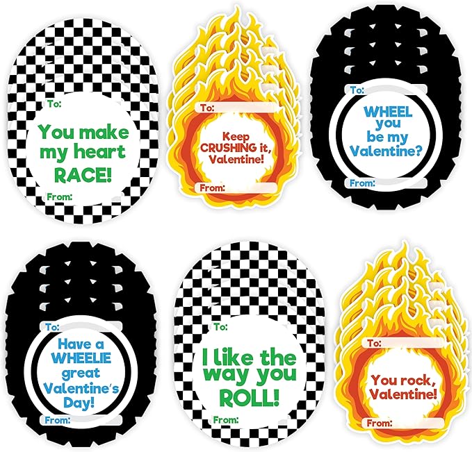 Kids Valentine's Day Cards - Monster Trucks Wood Painting Craft Kits (24ct)- Each Valentines Card Includes Craft w Paints, Brush, and Sticker- Make Classroom School Exchange Gifts Fun for Boys & Girls