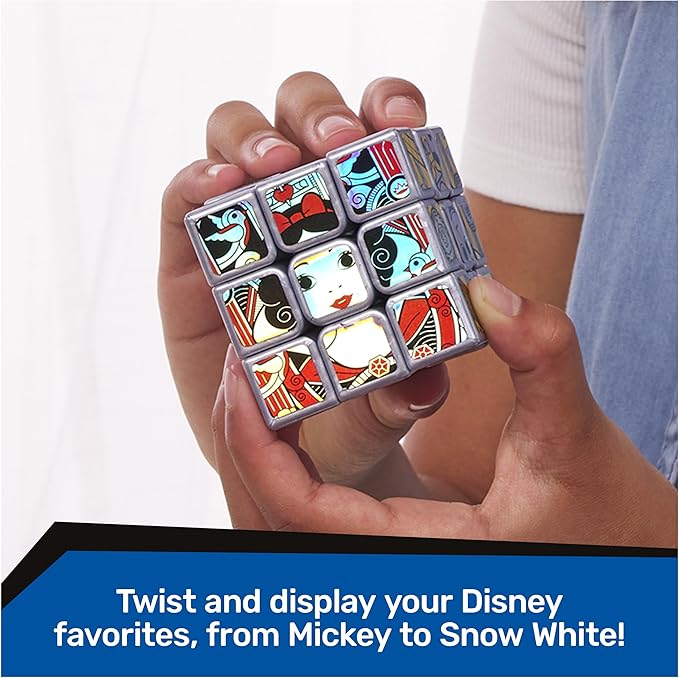 Rubik’s Cube, Disney 100th Anniversary Metallic Platinum 3x3 Cube, Fidget Toys Adults, Mickey Mouse Toys, Disney Toys for Adults & Kids Ages 8+