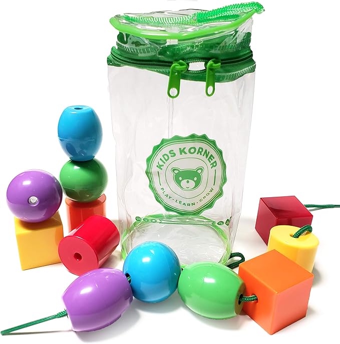 Jumbo Lacing Beads for Kids - Montessori Toddler Games and Educational Toys - Rainbow Matching Game and Stringing Bead Set with Toy Storage and Learning Activities eBook