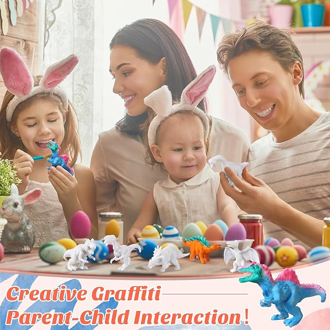 Affrolling Dinosaur Painting Set for Kids Arts DIY Paint Kits with Glow in The Dark Paint, Brush and Palette for Toddlers Boys Birthday Gifts Dino Art Crafts Projects, 8 Styles