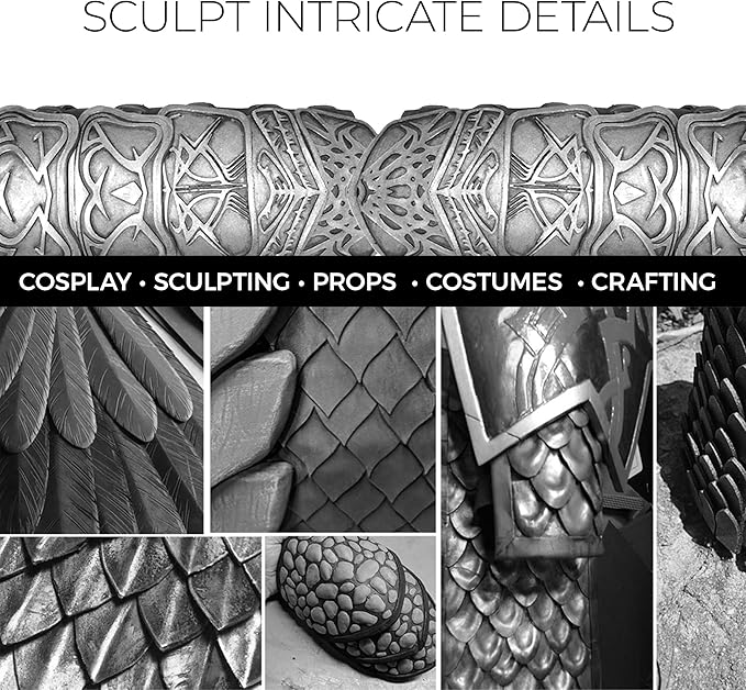Cosplay Foam Sculpting Clay Set (White 300g and Black300g) - Pixiss Modeling Foam Clay Air Dry, 300 Grams Air Drying Clay for Sculpting - Air Dry Foam Clay for Foam Clay Cosplay