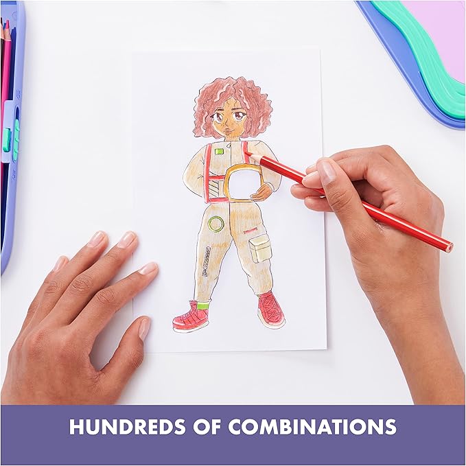 Spin Master Truly You! Character Creator Drawing Kit with Mix and Match Diverse Fashion Design Plates, 11 Colored Pencils, Arts & Crafts Kids Toys Ages 8 and up