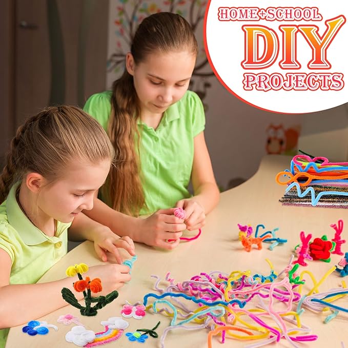 1800 Pcs Pipe Cleaners 6 mm by 12 Inch Chenille Stems Pipe Cleaners Craft Supplies Art Supplies for Kids Adults DIY Creative Decorations, 36 Assorted Colors (Stylish Color)