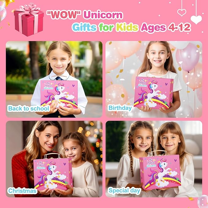 Art Supplies for Kids,66PCS Drawing Kits with Unicorn Storage Case for Girls Age 4-12,Art Case Coloring Sets,Crayon,Colored Pencils,Coloring Book Sketch Book Drawing Stuff,Gift Toys for Girls Age 5-10