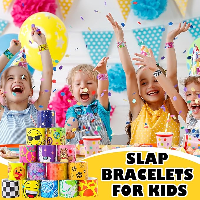Slap Bracelets for Kids,60 Pcs Christmas Slap Bracelets,Kids Slap Bracelets Bulk,Slap Wristbands for Kids Party Favors Christmas Stocking Stuffers Birthday Gifts (60 Designs)