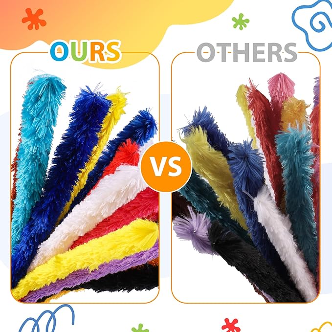 Caydo 20 Pieces Extra Thick Pipe Cleaners Craft Supplies 10 Colors Soft Chenille Stems for Kids Art Craft DIY Projects Creative Decoration (30 mm x 12 Inch)