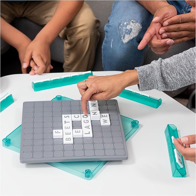 Upwords, The Game of Quick Stacking & Word Hacking with Stackable Letter Tiles, 2022 Edition | Word Games | Board Games for Kids 8-12 | Family Games for Ages 8+