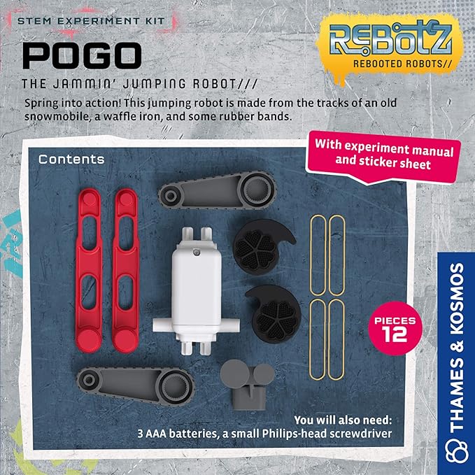 Thames & Kosmos ReBotz: Pogo – The Jammin’ Jumping Robot | Build a Wacky Motorized Robot! | Collect All 4 | Combine to Make New Robotic Creations | Great Stocking Stuffer, Easter Basket Goodie