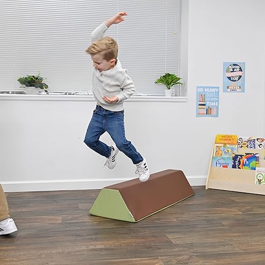 Children's Factory Soft Balance Beam, Firm Foam Walking Beam, Build Coordination and Gross Motor Skills, Woodland