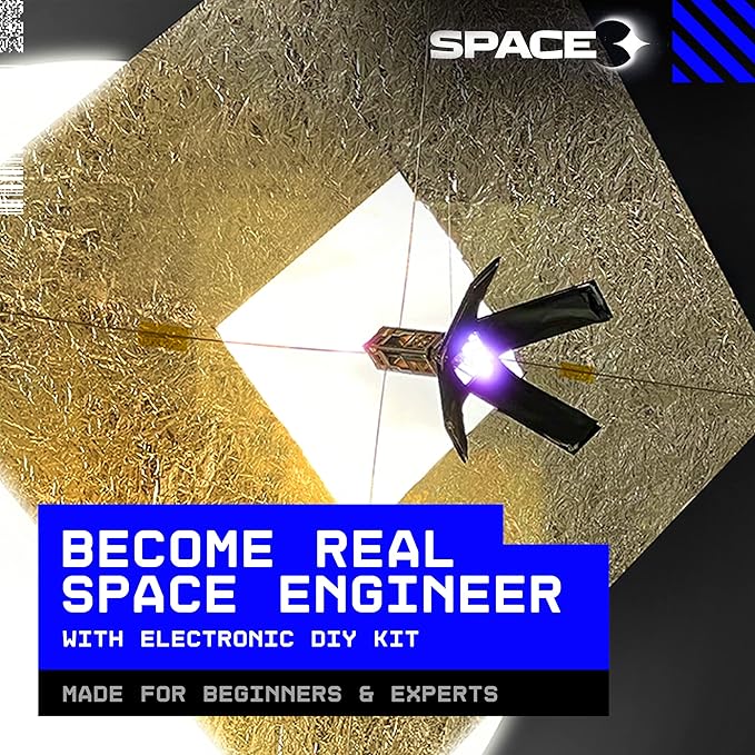 Space O DIY Engineering Kit - Near Earth Asteroid Scout Model Kit - NEA Scout Science Toy Kit - Educational STEM Kit, Electrical Engineering Kit - DIY Toy Gift for Adults, Teens, Kids 14+