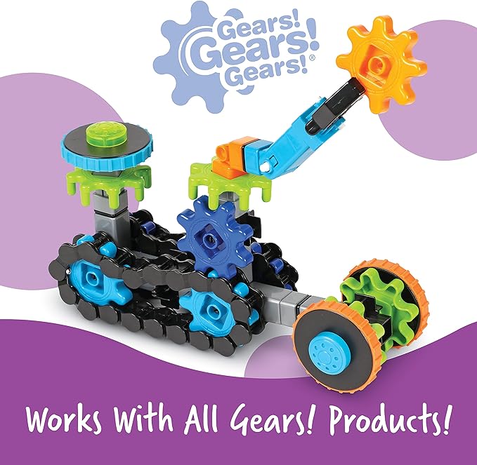 Learning Resources Gears! Gears! Gears! Robots in Motion Building Set - 116 Pieces, Ages 5+, Robot Toy, STEM Toys for Kids, Robots for Kids