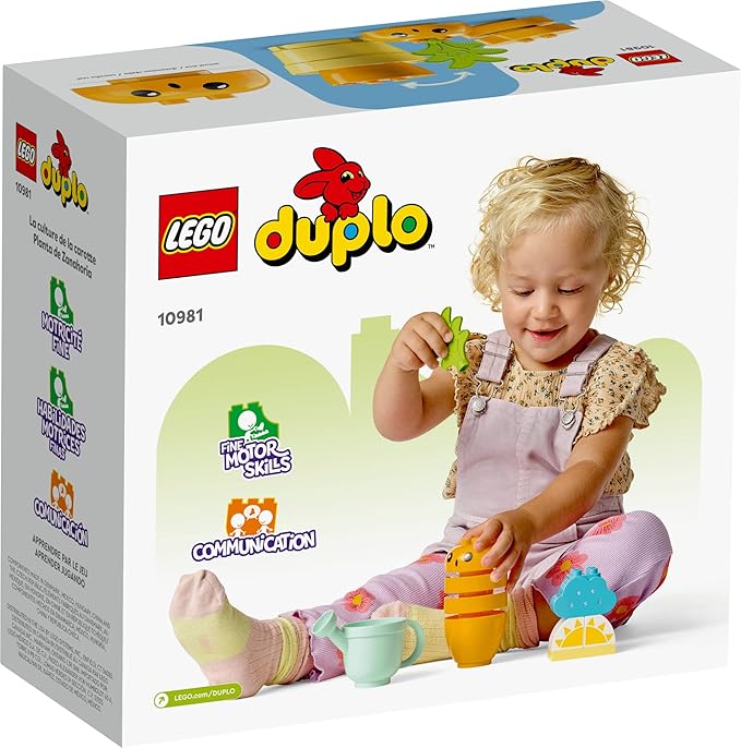 LEGO DUPLO My First Growing Carrot 10981, Stacking Toys for Babies 1.5+ Years Old with 4 Vegetable Bricks, Learning Educational Toy for Toddlers