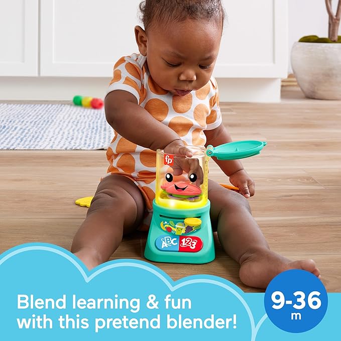 Fisher-Price Laugh & Learn Baby & Toddler Toy Counting & Colors Smoothie Maker Pretend Blender with Music & Lights for Ages 9+ Months