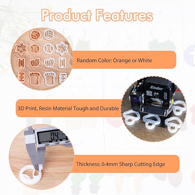 Puocaon Boho Polymer Clay Cutters - 6 Pcs Clay Cutters for Polymer Clay Earrings Making, Boho Landscapes Arch Clay Cutters, Embossing Scene Desert Sun Moon Clay Cutters for Jewelry Making