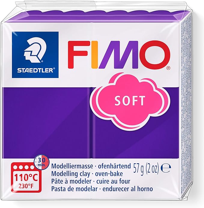 Staedtler FIMO Soft Polymer Clay - -Oven Bake Clay for Jewelry, Sculpting, Crafting, Plum 8020-63