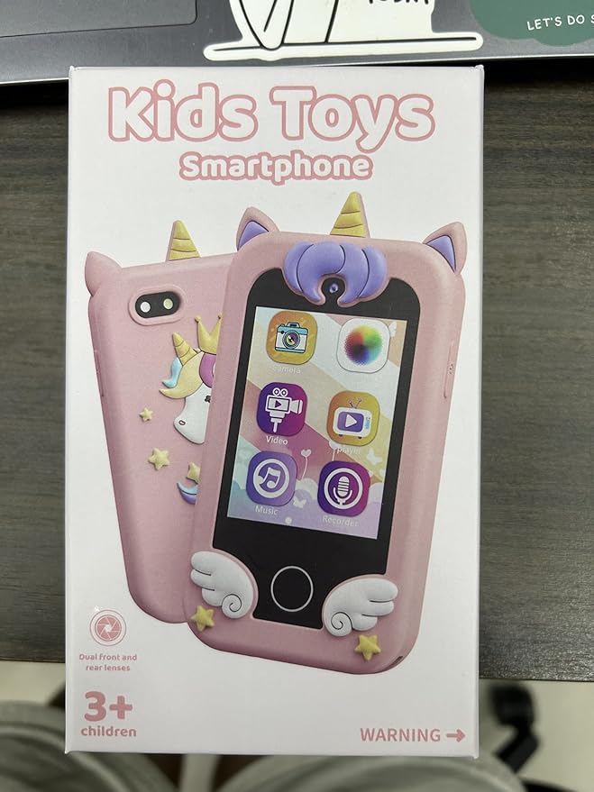 UCIDCI Kids Smart Phone Toys for Girls Ages 3-7 with Dual Camera - Toddler Phone Toys with Learning Games, Travel Toys with MP3 Music Player for Christmas, Birthday Gifts for 3 4 5 6 7 Year Old Boys