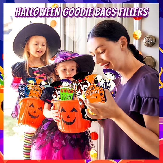 24 PACK 500 PCS Halloween Stationery Set, Party Favors for Kids Assorted Art and Craft Kit, Goodie Bag Stuffers Classroom Prizes Trick or Treat Fillers