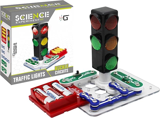 Traffic Light Toy for Kids Circuit Toy - Easy to Build STEM Kit for Kids Aged 3+. with Flashing Lights & Realistic Sounds, Perfect Educational Gift
