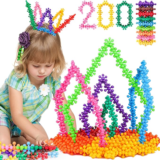 NEOACT 200PCS Building Blocks Kids Educational Building Toys Interlocking Plastic Connect Block Manipulatives for Preschool Kids Aged 3+, Creativity Kids Toys Classroom Kindergarten Toys