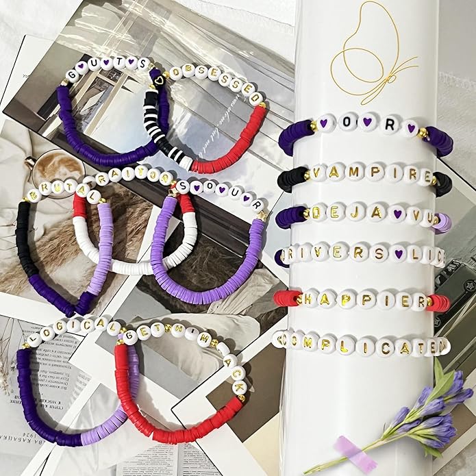 Handmade Stretch Friendship Bracelets for Teen Girls Singer Inspired Merch Outfits Decoration Girls Birthday Gifts Clay Beaded Friendship Bracelets Bulk for Music Fans