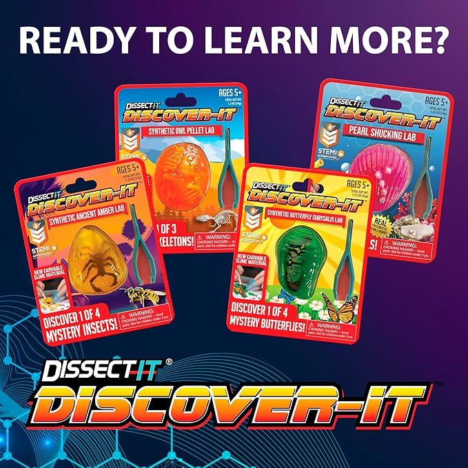 Top Secret Toys Discover-It Dissection Kit for Kids, Synthetic Amber Science Lab Kit to Learn About Insects, Science Toys for Kids Ages 5 and Above