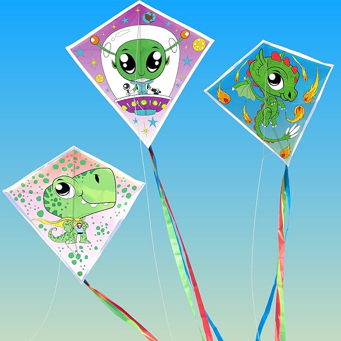 Hapinest DIY Color and Make Your Own Kite Kit for Kids | Easy to Fly Kites Outdoor Toys and Activities for Boys and Girls Ages 4 5 6 7 8 9 10 11 12 Years Old and Up
