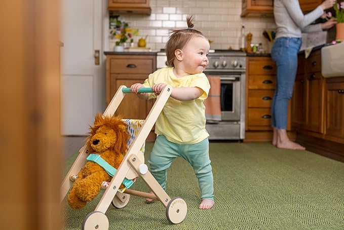 LOVEVERY | The Buddy Stroller | Wooden Toy Doll Stroller for Pretend Play, Ages 12 Months+