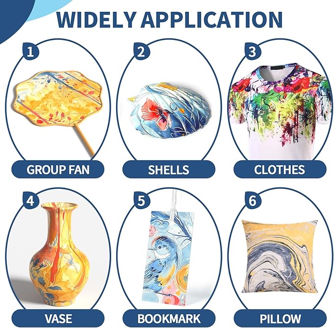 Water Marbling Paint for Kids, Arts and Crafts for Girls Boys, Marbling Paint Art Kit Art Supplies for Kids, Non-Toxic Creative Arts Crafts Kits Ideal Toys Gifts for Kids Toddlers Age 3-5 4-8 8-12