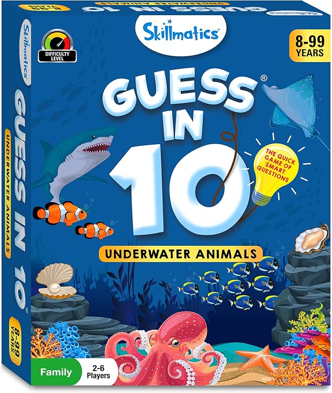 Skillmatics Card Game - Guess in 10 Underwater Animals, Perfect for Boys, Girls, Kids, and Families Who Love Toys, Board Games, Gifts for Ages 8, 9, 10 and Up