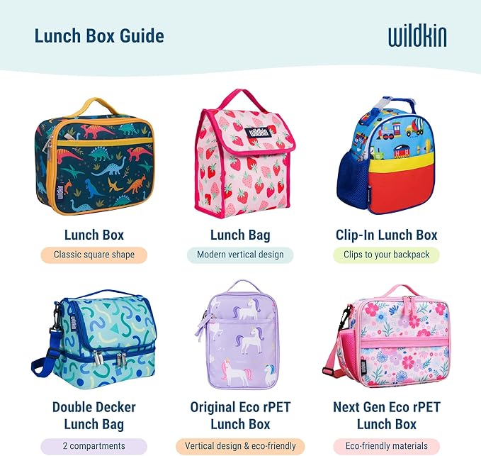 Wildkin Kids Insulated Lunch Box Bag for Boys & Girls, Reusable Kids Lunch Box is Perfect for Early Elementary Daycare School Travel (Horse Dreams)