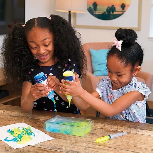 Steve Spangler Science String Slime Starter Kit, Includes Blue and Yellow (3.4 oz. Each) – DIY Slime Science Experiment Kit for Kids, Explore and Teach Science of Polymers, Exciting STEM Activity