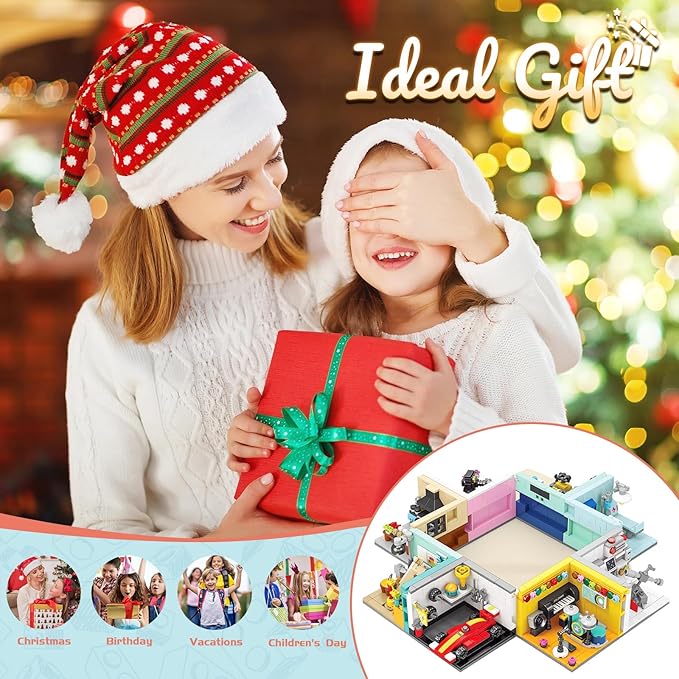 Toy Building Set, Friends House Collection 8 Packs Home Building Blocks Model Kit, Creative Construction Building Sets, Christmas Birthday Gift for Children Teens Kids Boys Girls 8+