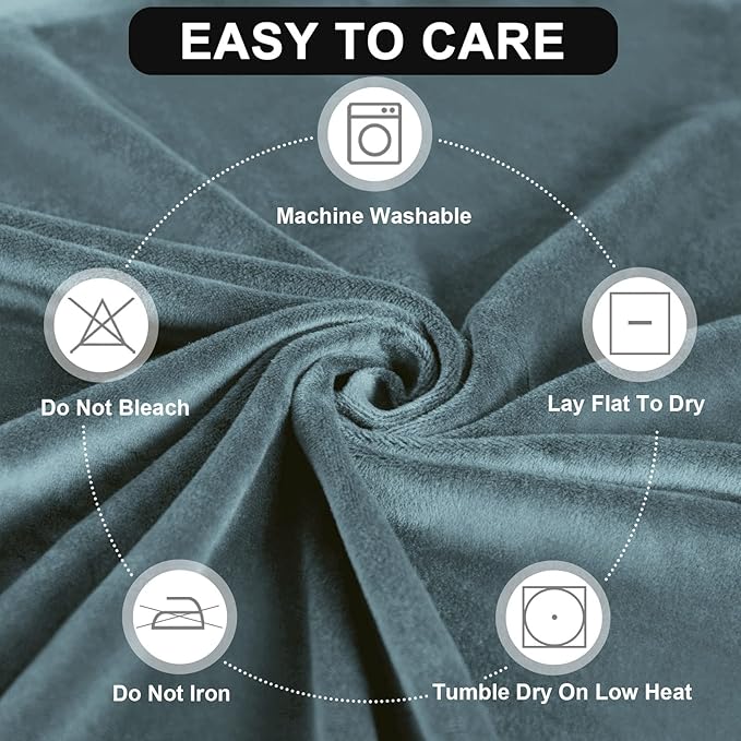 FestiCorp Recliner Chair Covers Real Velvet 4-Pieces Recliner Covers for Small Lazy Boy Recliner Chair Stretch Recliner Sofa Slipcovers Furniture Protector with Side Pocket&Elastic Bottom, Stone Blue