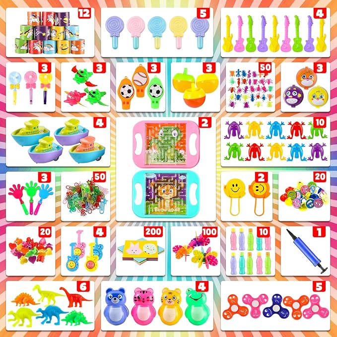 1120+PCS Party Favors for Kids,Fidget Toys Packs, Assorted Small Toys for Pinata Fillers Carnival Prizes,Goodie Bags Stuffers School Classroom Prizes Toys Bulk,Treasure Box Birthday Gifts