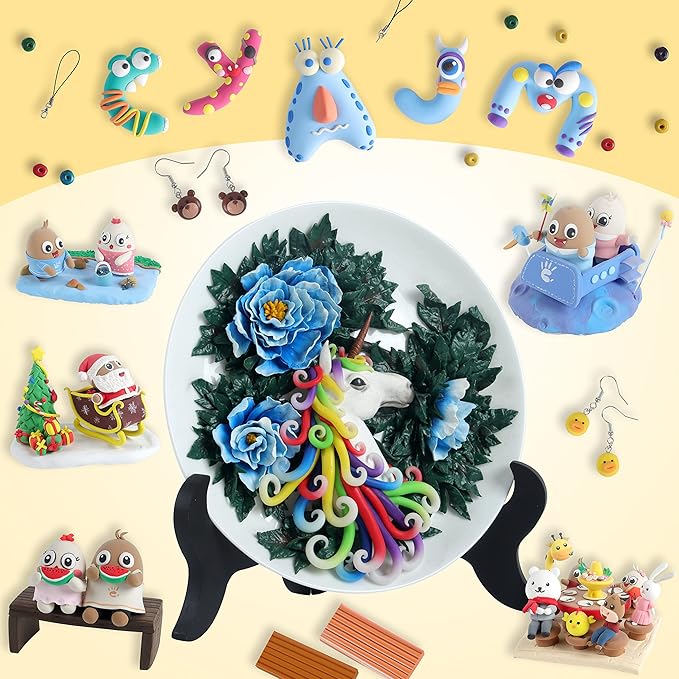 Polymer Clay Set, 72 Color Oven Bake Modeling Clay Set with Sculpting Tools and Accessories, Modeling Clay for Kids,Ideal DIY Clay Art Set for Kids Beginners Artists