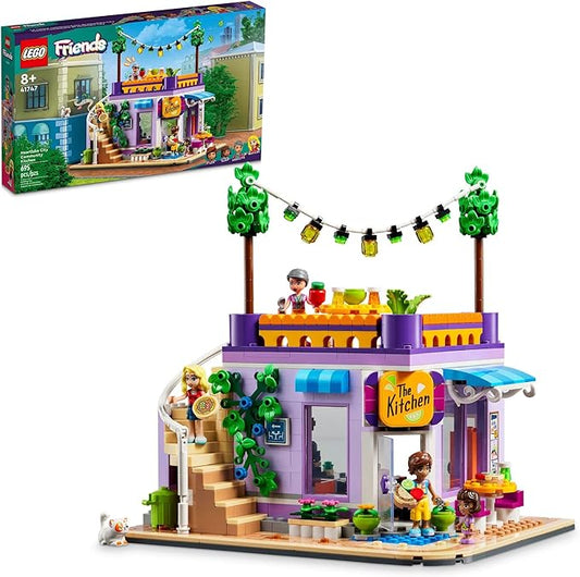 LEGO Friends Heartlake City Community Kitchen 41747 Pretend Building Toy Set, Creative Fun for Boys and Girls Ages 8+, with 3 Mini-Dolls, 1 Micro-Doll, a Pet Cat and Lots of Kitchen Accessories