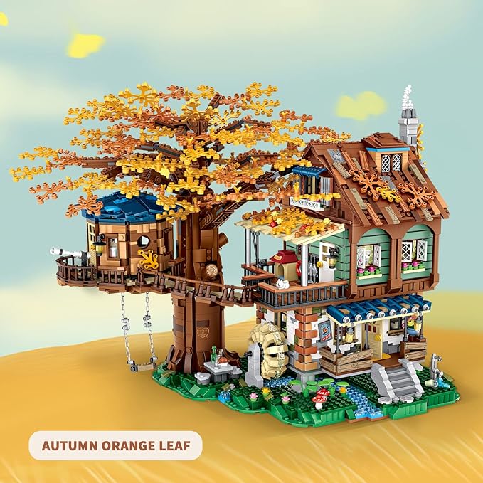 Idea Tree House Bricks Model Toys Set, Forest House Building Blocks Street View Sets, for Adults Ages 14+ Tree House Display 4761 PCS(Not Compatible with Lego Set )