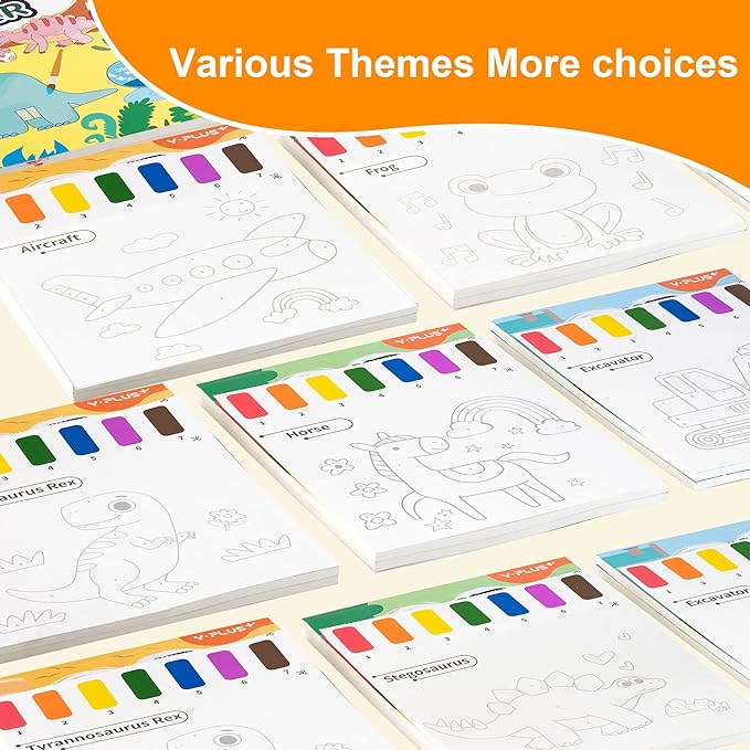 YPLUS Paint with Water Books for Toddlers, Art Craft Toys Watercolor Painting Paper for Kids Gift for Drawing with Brush - Traffic