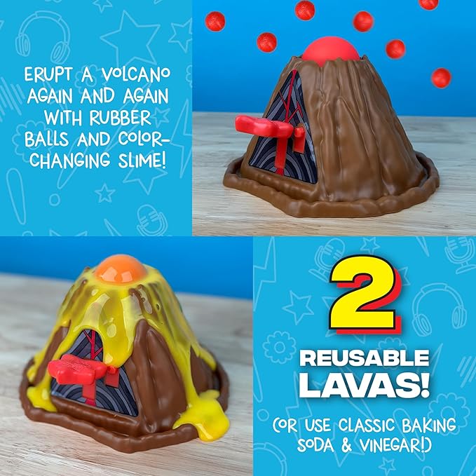 Wow in The World Everlasting Volcano | Erupt Your Volcano Again & Again, Slime Lava, Rubber Lava Rocks, Companion Audio Content, Bonus Reusable Science Tool, STEM Toy for Kids 4+ by Thames & Kosmos