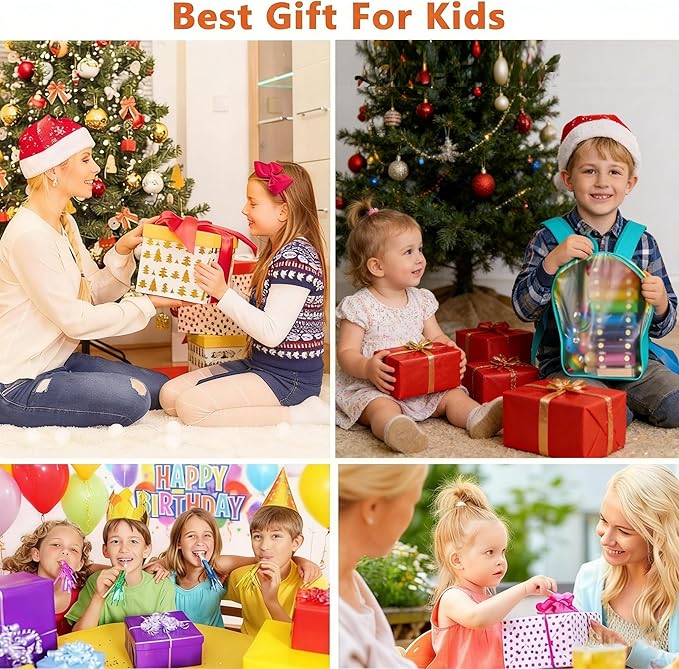 Kids Musical Instruments, INLAIER Toddler Wooden Percussion Instruments Tambourine Xylophone Toys for Kids Children, Preschool Education Early Learning Musical Toy for Boys and Girls with Storage Bag