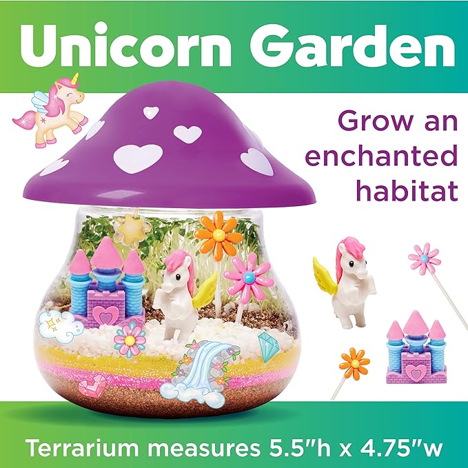 Creativity for Kids Plant and Grow Unicorn Forest: Terrarium Kit for Kids, Unicorn Toys and STEM Kits for Kids, Arts and Crafts for Girls Ages 6-8+