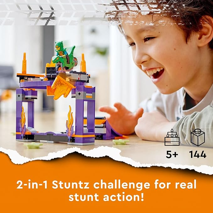 LEGO 60359 City Stuntz Stunt Ramp with Basketball Challenge Cool Building Kit with Dangerous Stunt, Construction Toy with Toy Motorbike and Minifigure, Gift Idea for Boys and Girls, from 5 Years