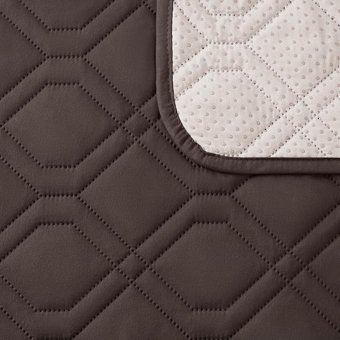 VANSOFY Loveseat Recliner Cover with Console 100% Waterproof Sofa Slipcovers Non-Slip Reclining Couch Cover Split Sofa Covers Furniture Protector for Pets, Dogs(Dark Chocolate)