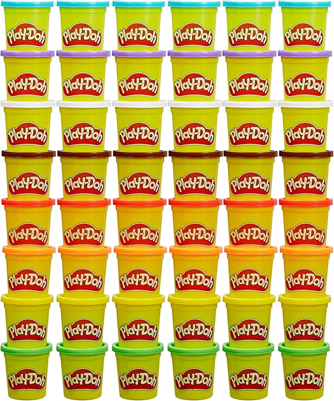 Play-Doh Bulk Pack of 48 Cans, 6 Sets of 8 Modeling Compound Colors, 3oz, Back to School Gifts & Prizes for Students & Classroom, Preschool Toys for Kids, Ages 2+ (Amazon Exclusive)