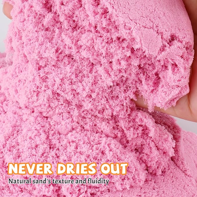 11 Lbs Moldable Self-Sticking Sand, Never Dries Out-Fun for 3 Years and up Kids Bulk Refill for Sensory Sand Box Toys, Ideal for Shaping, Squeezing, Scooping and Rolling (5 Light Colors)