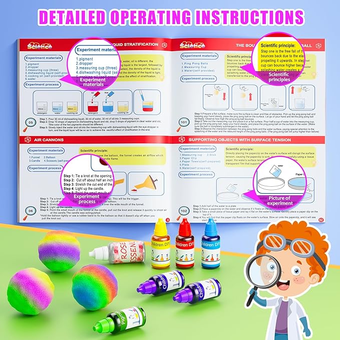 110 Lab Experiments Science Kits for Kids - STEM Projects Educational Scientific Toys for kids 6 7 8 9 10 12 Years Old, Christmas Birthday Gifts for Boys and Girls, Chemistry Set, Learning & Education