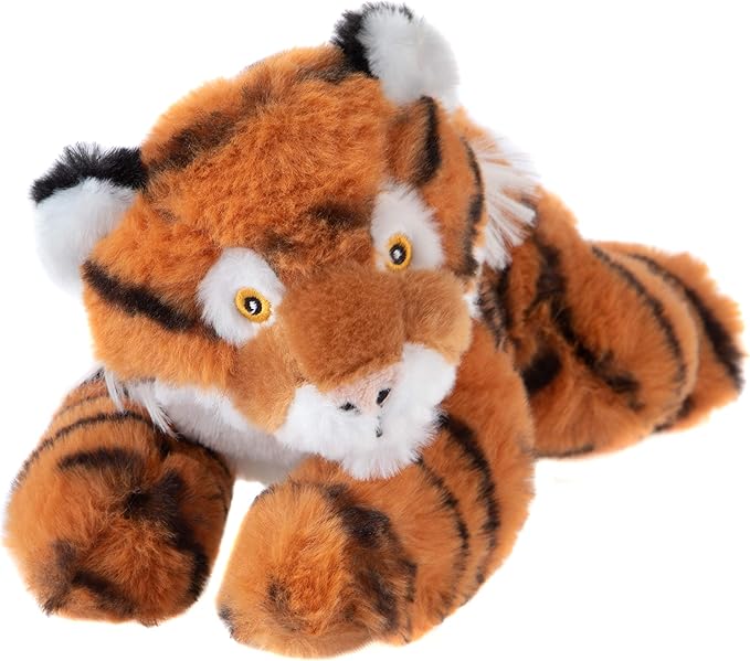Wild Republic EcoKins Mini Tiger Stuffed Animal 8 inch, Eco Friendly Gifts for Kids, Plush Toy, Handcrafted Using 7 Recycled Plastic Water Bottles