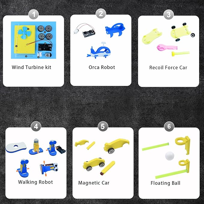 STEM Kits for Kids Ages 5-7, DIY Crafts 5 Set Science Kit, STEM Robotics Kids Toy for Boys Age 8-12, Science Kits for Kids Birthday