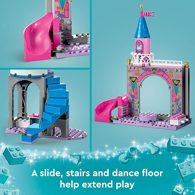 LEGO Disney Princess Aurora's Castle Building Toy Set 43211 Disney Princess Toy with Sleeping Beauty, Prince Philip and Maleficent Mini-Doll Figures, Disney Gift Idea for Kids Boys Girls Age 4+